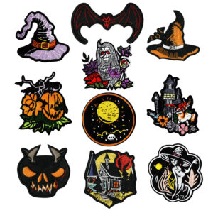 Halloween cloth sticker pumpkin bat embroidery accessories luggage decoration,batch