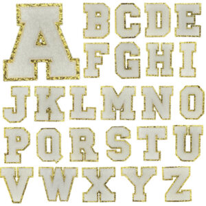 8cm sticker English letters Glitter embroidery Patches sticker embroidery label Ironing sticker