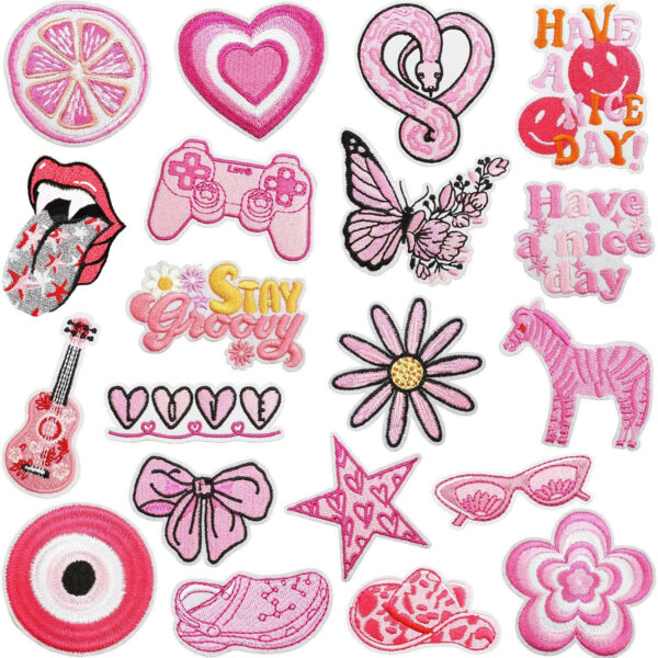 embroidery cloth sticker hat embroidery label pink python bag sticker love