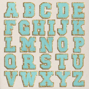 green letter embroidery cloth sticker 26 letters embroidery clothes and hats accessories Patches sticker