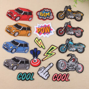 Car Motorcycle embroidery Decal Adhesive Embroidery Clothes Patches Sticker DIY Decorative Cloth Sticker