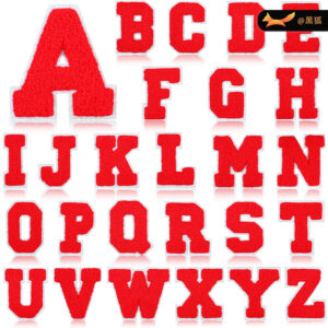 7cm red characters embroidery letter Patches sticker bag decoration embroidery cloth sticker heat transfer
