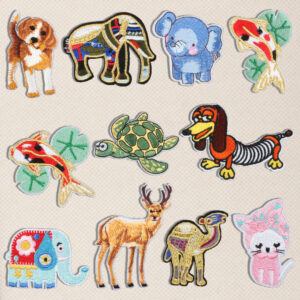 Cartoon elephant camel embroidery cloth sticker kitten dog turtle embroidery clothes and hats accessories ironing Patches sticker