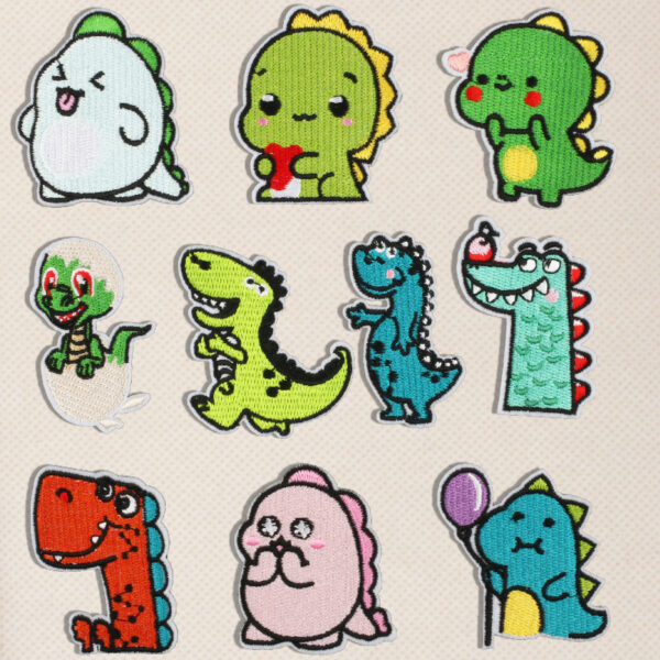 cartoon dinosaur embroidery crocodile Patches sticker embroidery cloth sticker clothes bag accessories