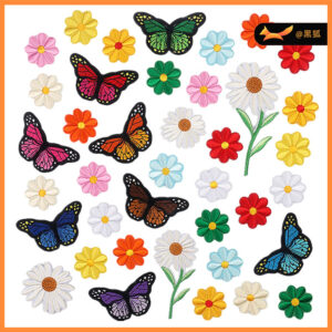 flower embroidery cloth sticker red flower embroidery ironing embroidery label Patches