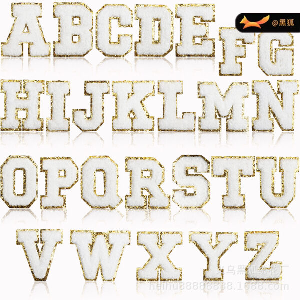 6cm English Alphabet Patches Sticker Ironing White Alphabet Sticker