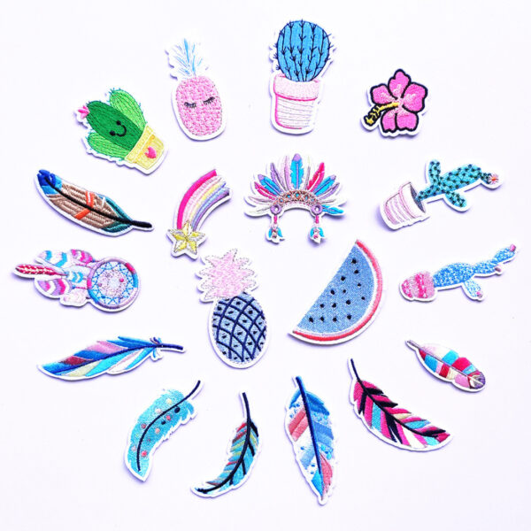 Embroidery cloth sticker cactus feather cloth sticker clothing accessories cloth sticker clothes bonsai cloth sticker pants Patches sticker can be ironed