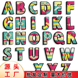 10cm embroidery 26 English letters cloth sticker A-Z embroidery flower sticker clothing accessories badge  decoration