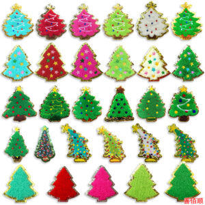 Embroidery Christmas Tree Series Embroidery Patches DIY Clothing Element Patch