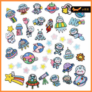 Rabbit Ironing Clothing Patches Sticker Space Rabbit Embroidery Cloth Sticker Embroidery