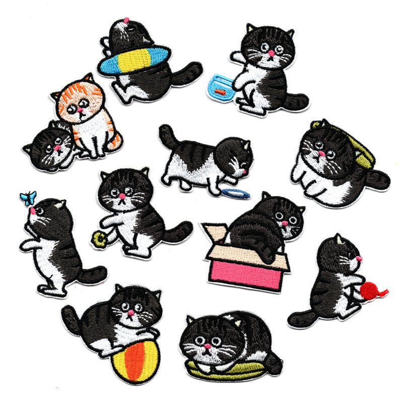 cloth sticker cloth sticker ironable kitten patch sticker children's clothes decorative sticker embroidery patch sticker