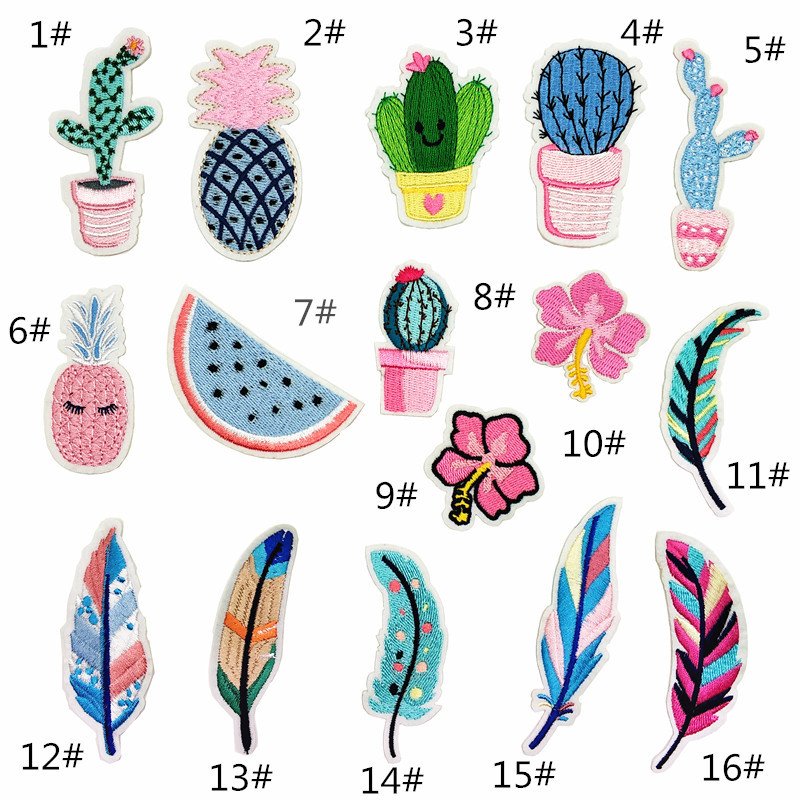 Manufacturer cloth sticker feather cactus embroidery cloth sticker name sticker brooch jewelry spot wholesale embroidery sticker adhesive modelEmbroidered Iron on Patches for Clothes, Dress, Hat, Jeans, DIY Accessories Patches for Caps Backpacks Vest Harness -JY