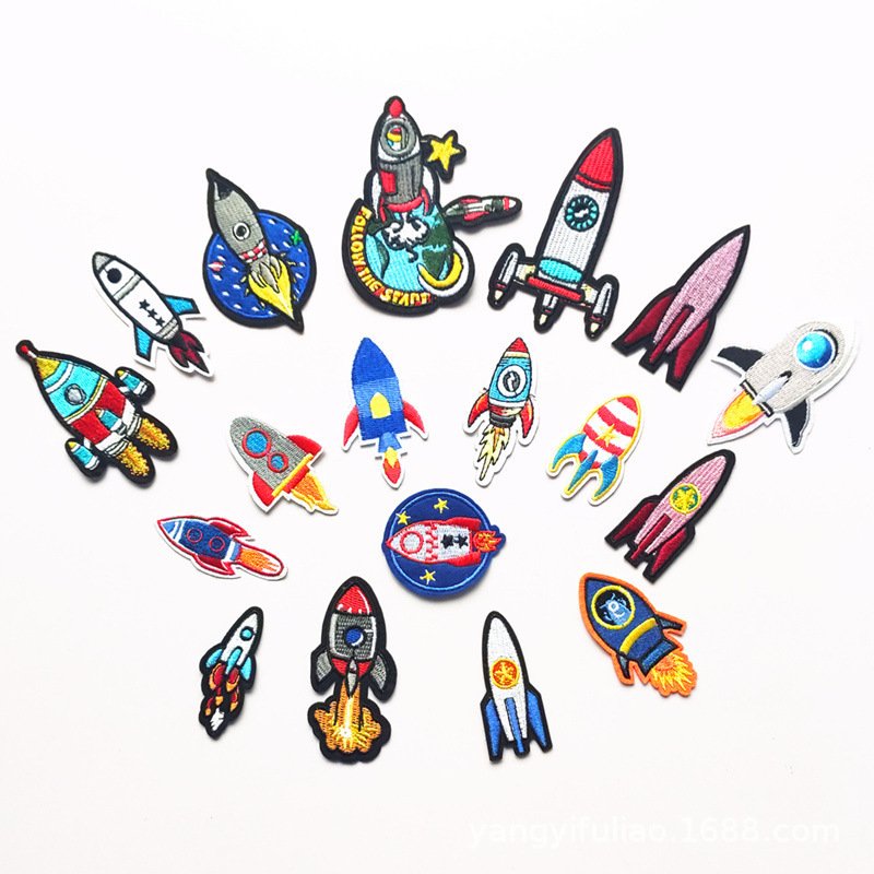 Embroidery Rocket Clothing Accessories Patch Stickers Ironing Decals Embroidery Cloth Stickers