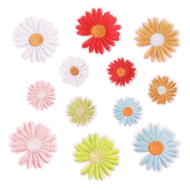 Origin Cartoon self-adhesive cloth sticker, small daisy embroide cloth sticker, bag, handbook DIY accessories patches decalEmbroidered Iron on Patches for Clothes, Dress, Hat, Jeans, DIY Accessories Patches for Caps Backpacks Vest Harness -JY