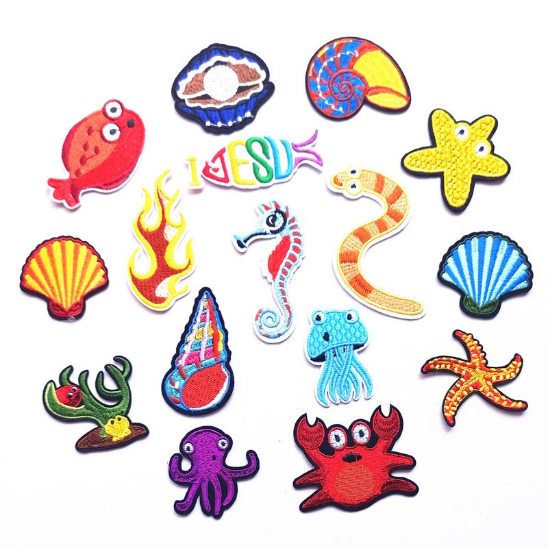 animal patch sticker embroidery patch cloth sticker embroidery starfish color sticker ironing sticker