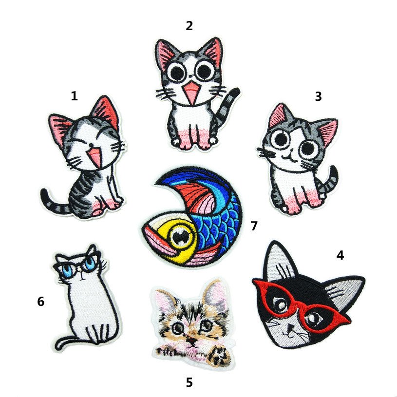 embroidery cloth sticker cartoon cat fish patches sticker foreign trade wholesale children's clothing accessories bag hat accessories AmazonEmbroidered Iron on Patches for Clothes, Dress, Hat, Jeans, DIY Accessories Patches for Caps Backpacks Vest Harness -JY