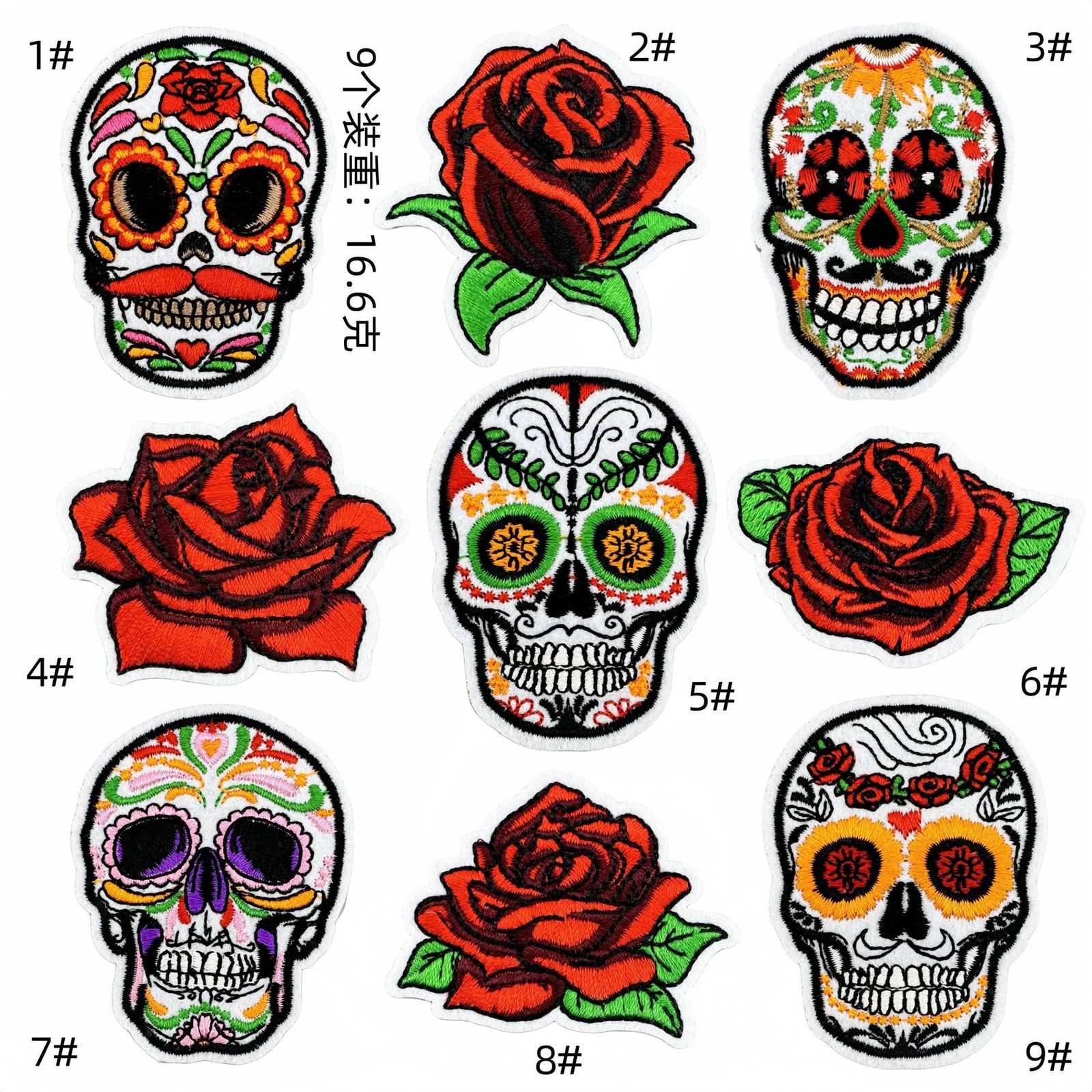punk style skull embroidery cloth sticker undead embroidery patches badge cloth label clothing accessories spot wholesaleEmbroidered Iron on Patches for Clothes, Dress, Hat, Jeans, DIY Accessories Patches for Caps Backpacks Vest Harness -JY