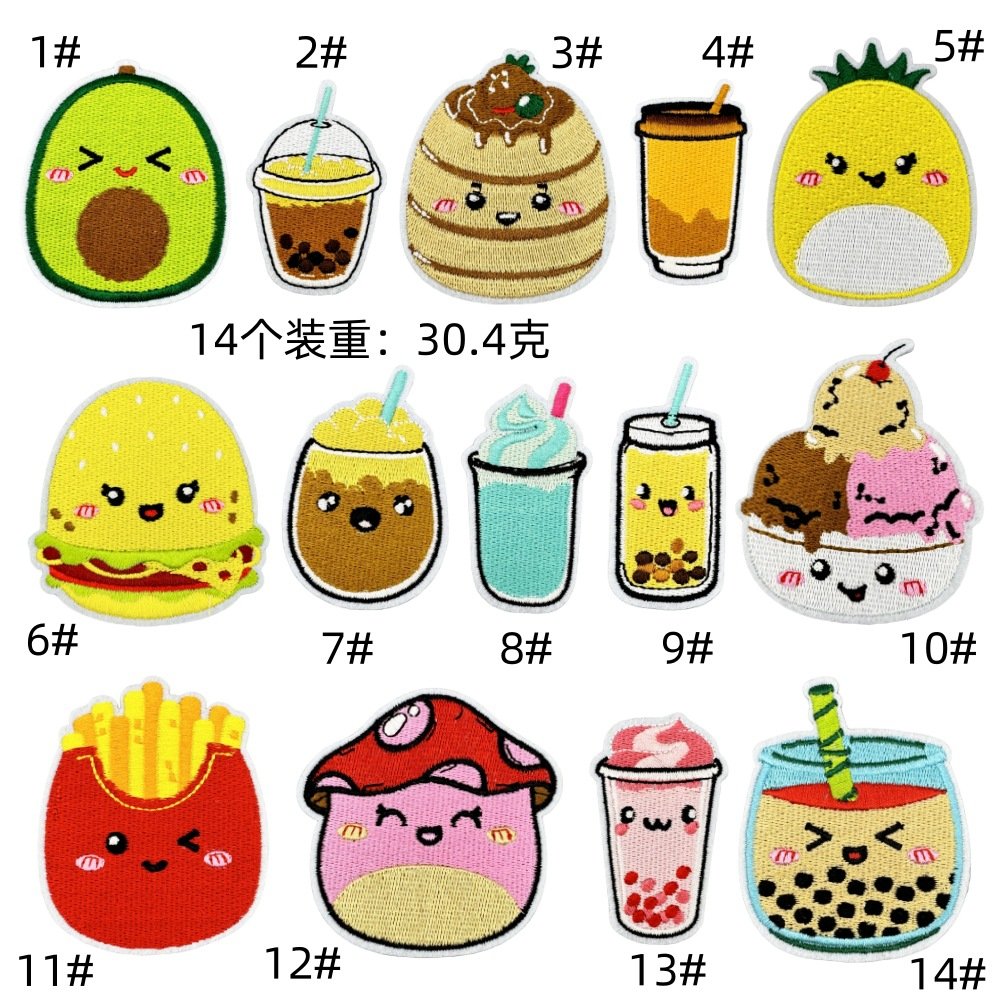 Cute cartoon food embroidery cloth sticker burger ice cream accessories patches iron on patches computer embroidery model spotEmbroidered Iron on Patches for Clothes, Dress, Hat, Jeans, DIY Accessories Patches for Caps Backpacks Vest Harness -JY
