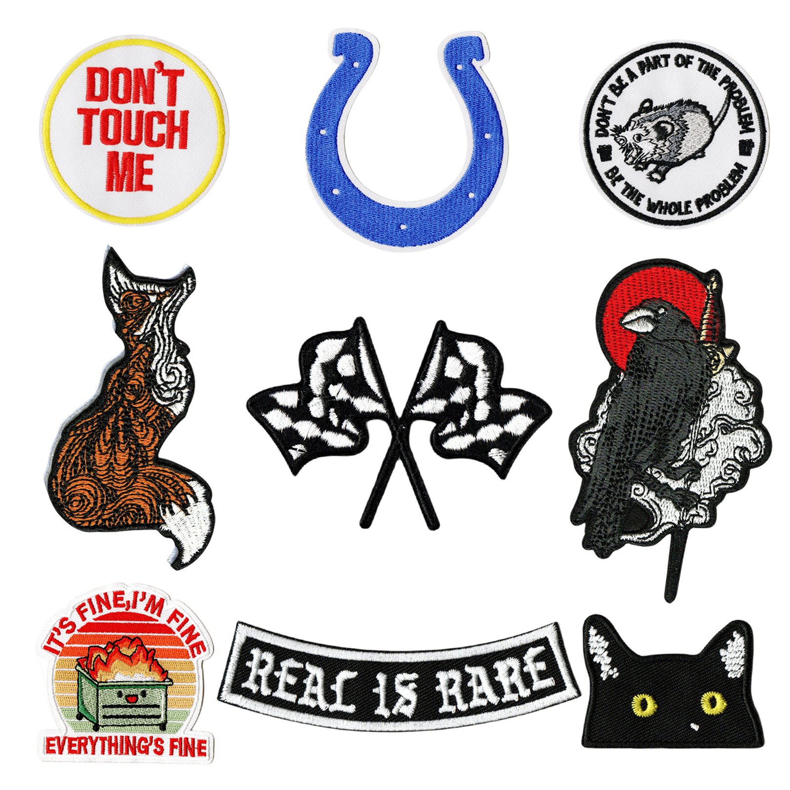 rock wind embroidery crow skull flame cloth sticker clothes hat hole repair patch