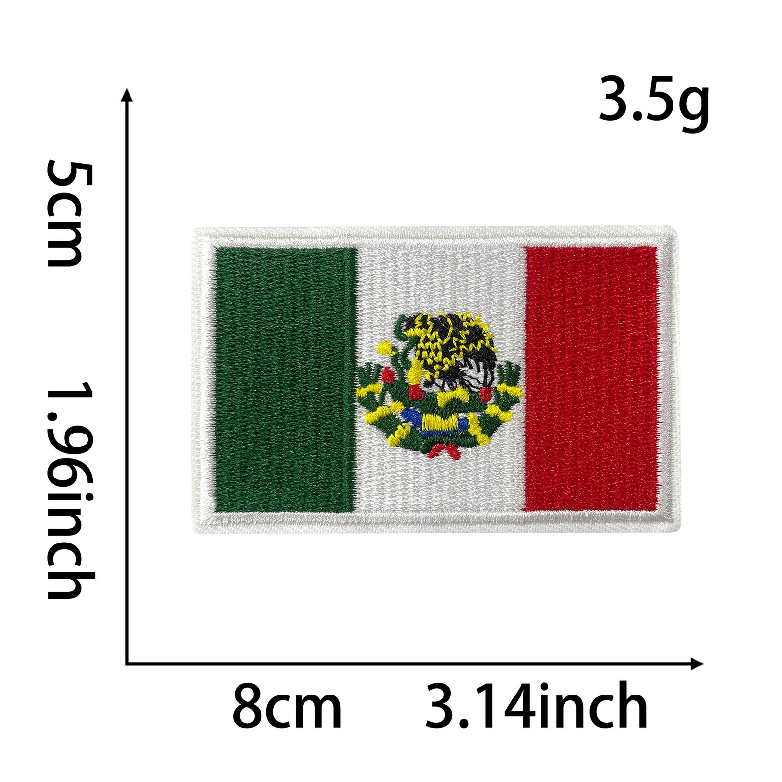 explosion Mexican flag Iron on Patches cloth hot melt adhesive patch golden border.