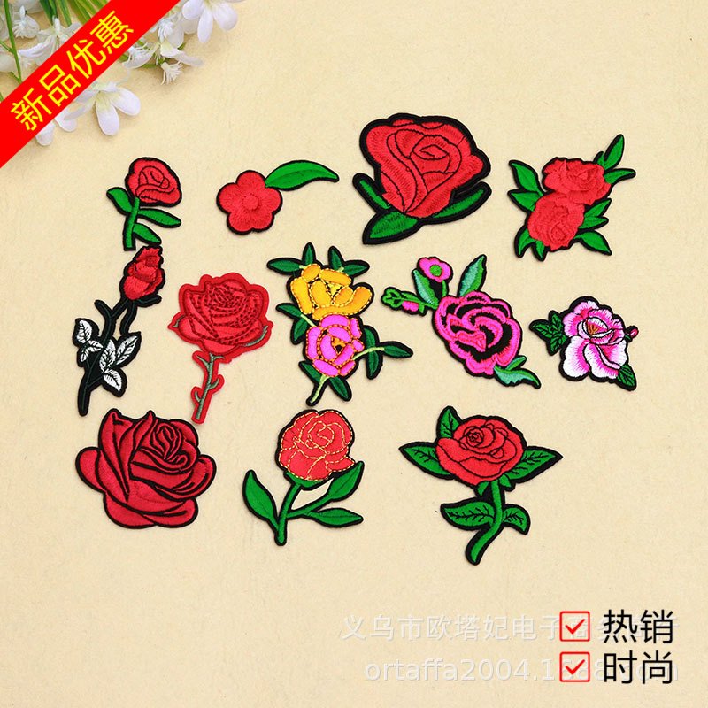 flower embroidery iron on patches cloth sticker for clothes t thirt hat socks, ironing stickers patches #250
