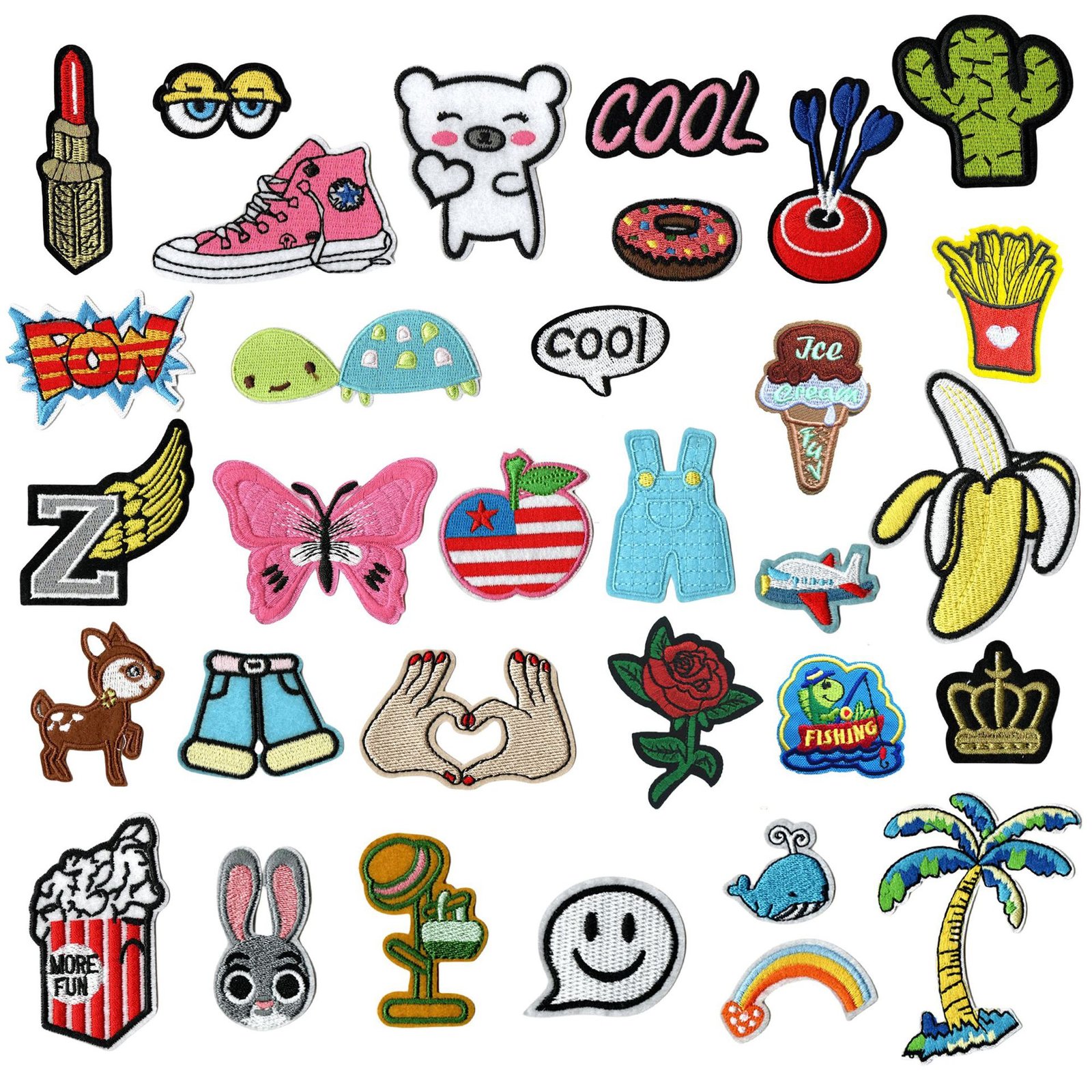 embroidery cloth sticker set clothes jeans down jackets cartoon decorative stickers repair subsidies patch stickers and patch holes.