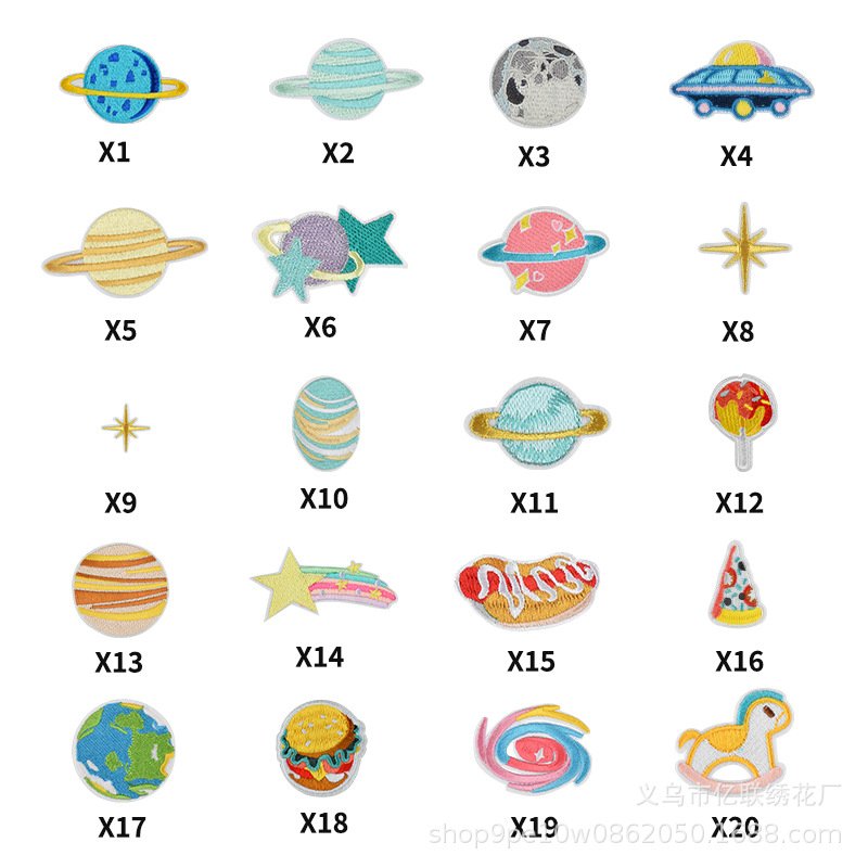 Astronaut planet hot melt adhesive sticker cloth patch shoe bag iron on patches