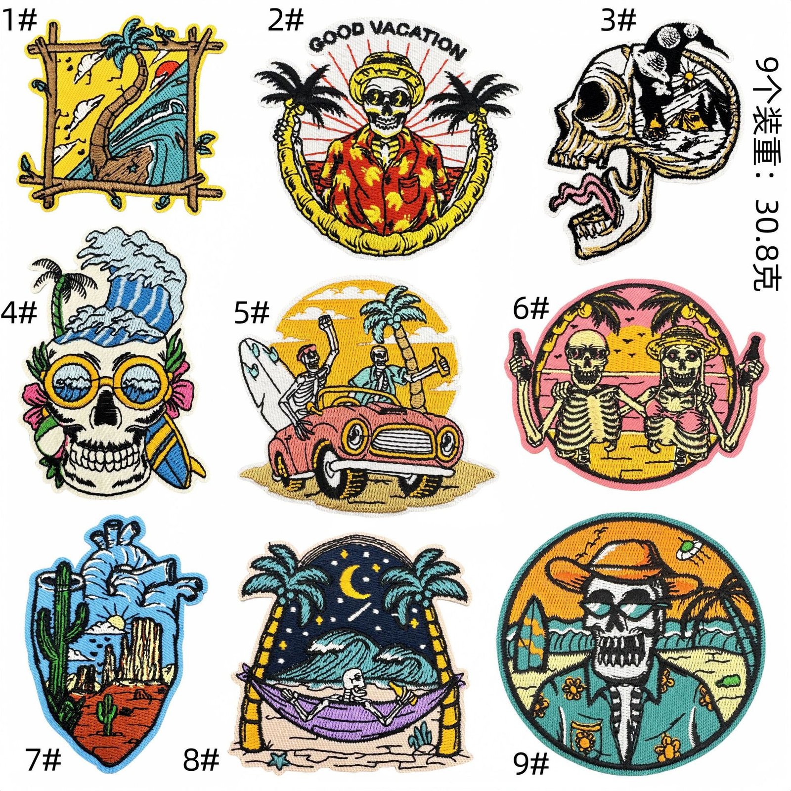 color landscape skull cloth sticker embroidery patches car landscape decoration computer embroidery clothing spotEmbroidered Iron on Patches for Clothes, Dress, Hat, Jeans, DIY Accessories Patches for Caps Backpacks Vest Harness -JY