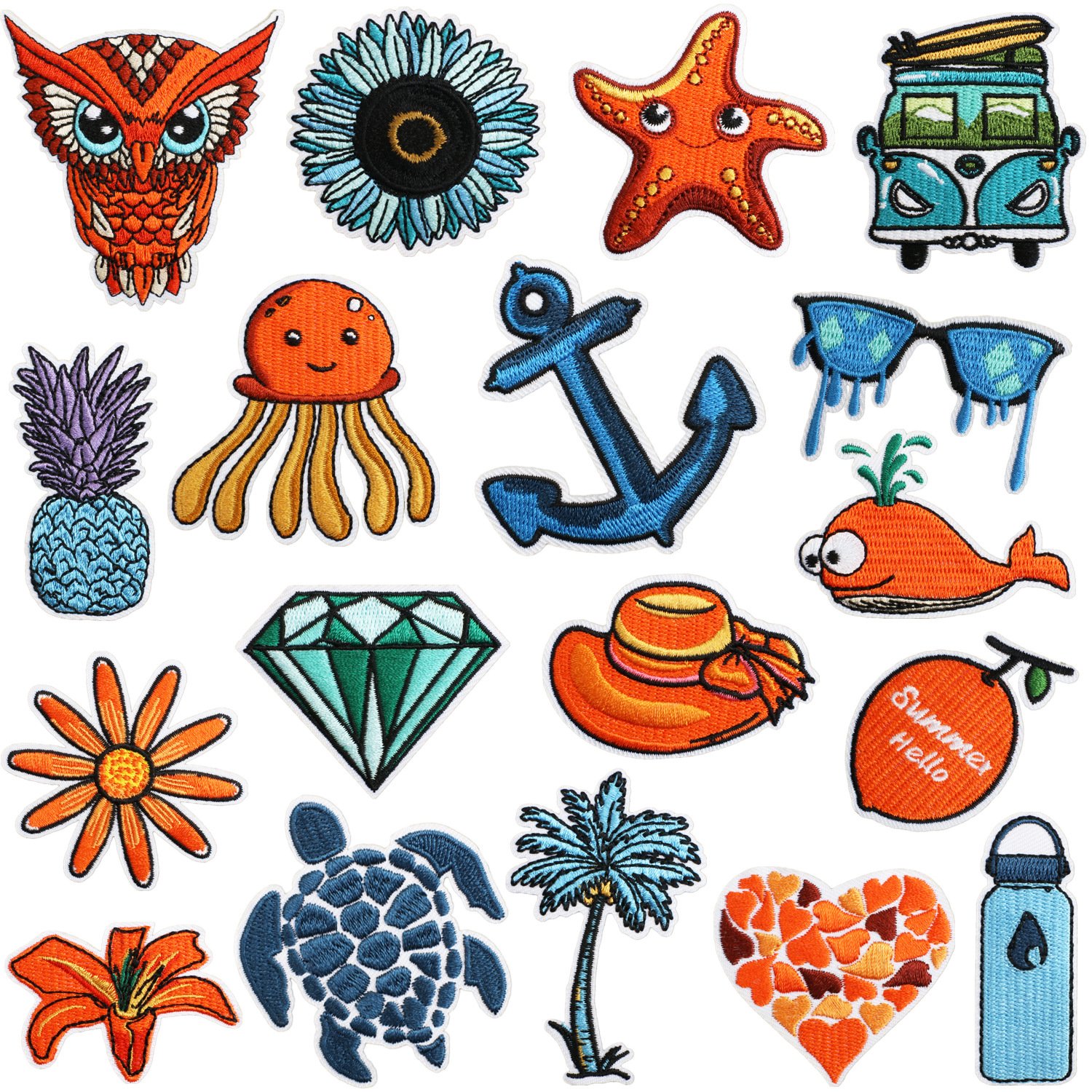 camper embroidery cloth sticker owl patch sticker computer embroidery whale turtle embroidery sticker ironing subsidy