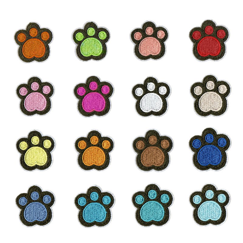 multicolor bear paw Embroidery cloth sticker shoe and hat decoration clothing accessories mobile phone case