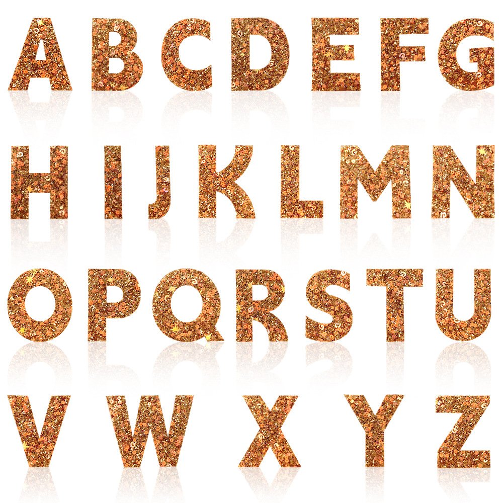 spot hot melt adhesive 6cm beads Iron on Patches letters A-Z Iron on Patches cloth sticker