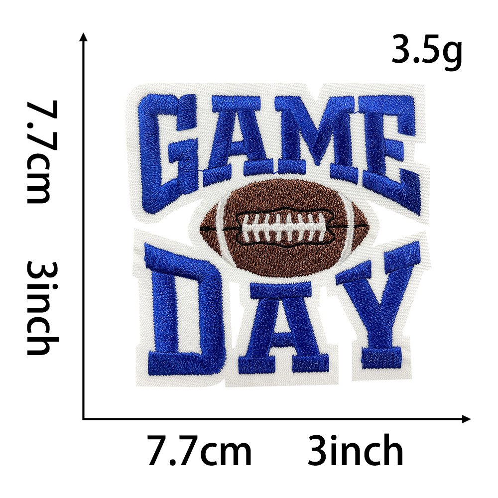 Rugby game day explosion game day clothes patch sticker Iron on Patches cloth sticker