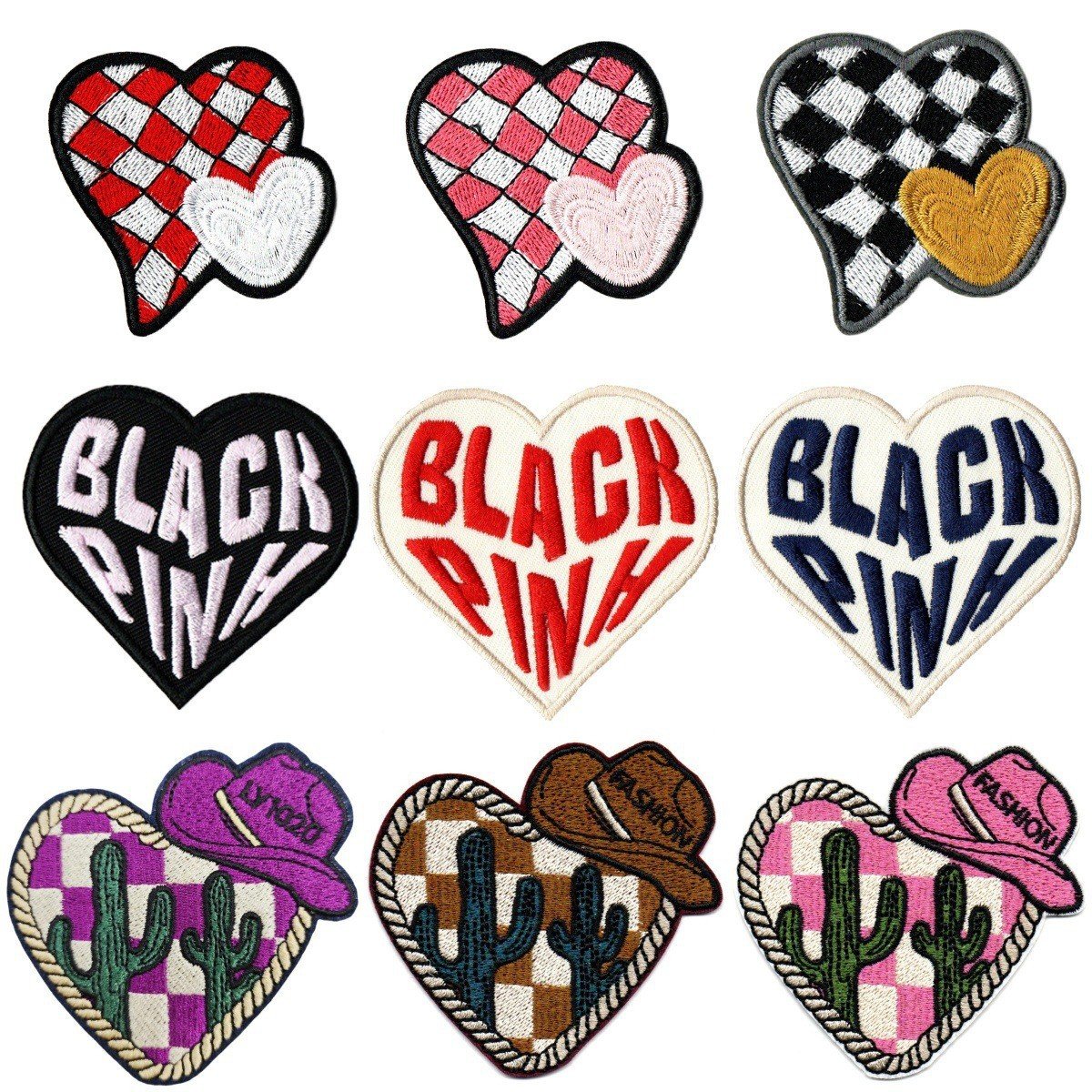 square color love embroidery cloth sticker down jacket jacket hole patch sticker clothes bag decorative sticker