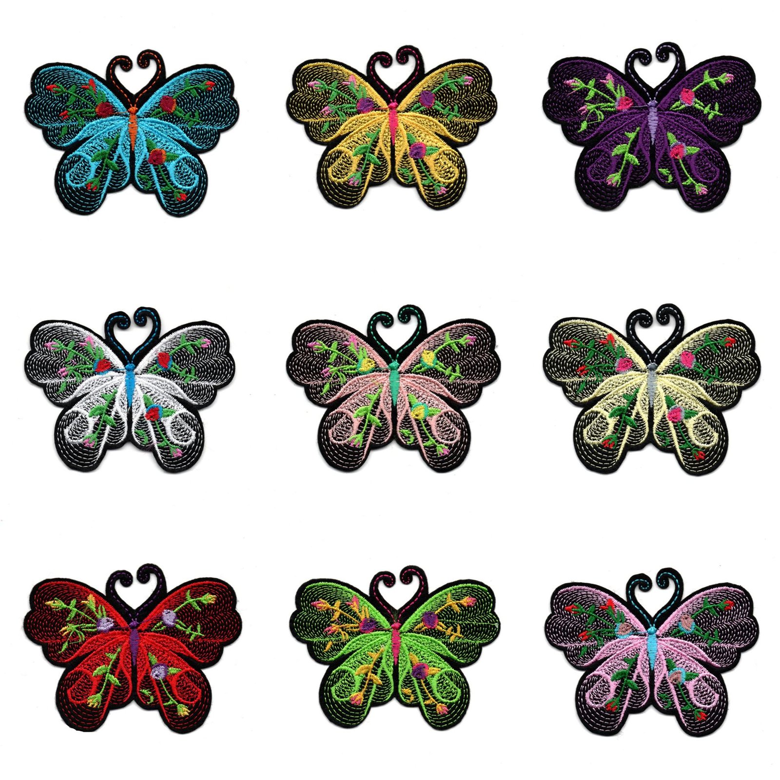 9-Color Color Full Embroidery Butterfly Embroidery patches Sticker Clothes Decoration Patch Embroidery