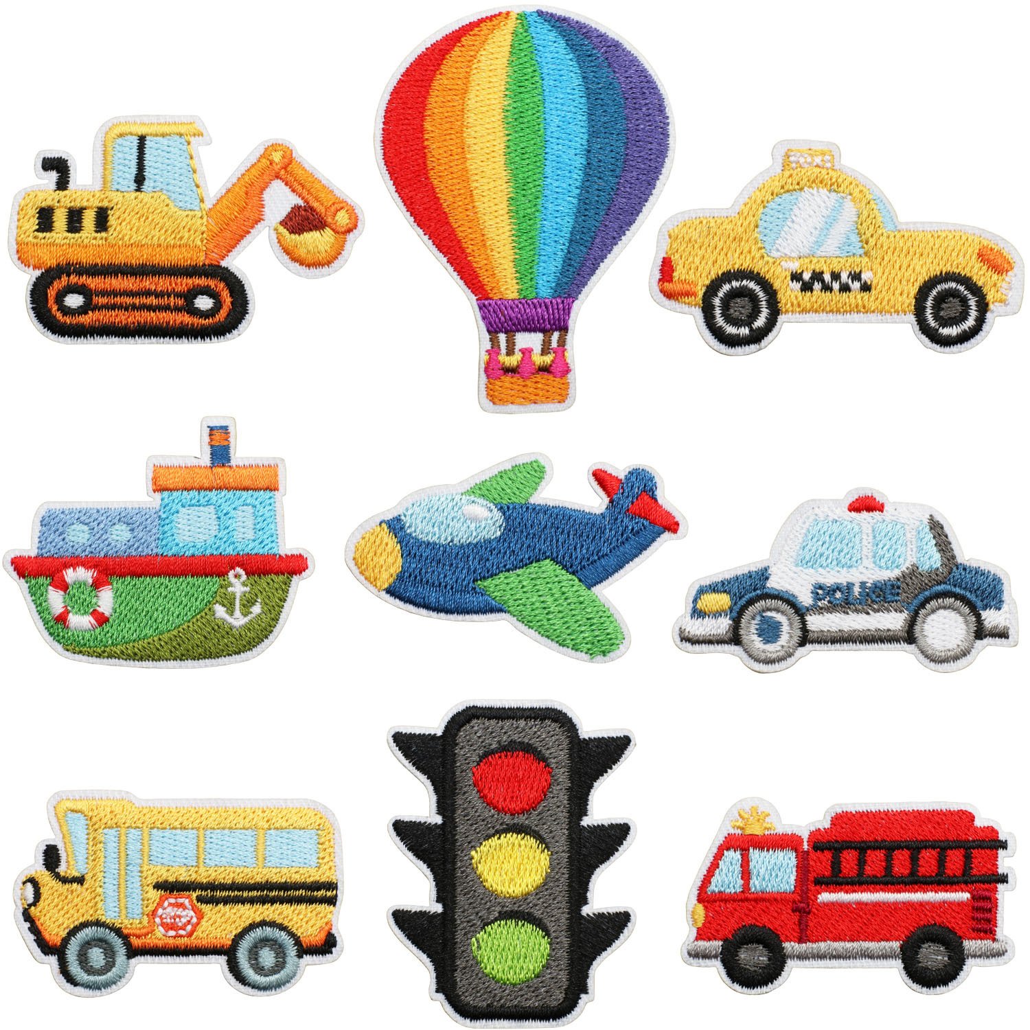 Children's clothes dress up plane embroidery cloth sticker cute car patch sticker traffic light embroidery chapter boy ship