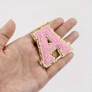 Spot 8cm 5.5cm towel Iron on Patches letters A-Z Iron on Patches cloth sticker gold onion powder Glitter double layer Iron on Patches seal