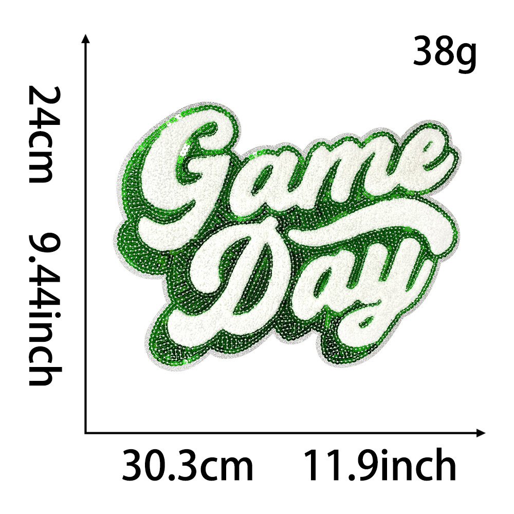 Gameday gold product spot oversized 28cm towel Iron on Patches patch cloth sticker large pattern game day Iron on Patches sticker