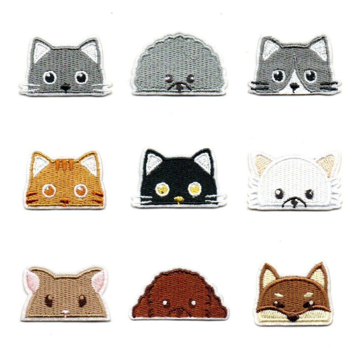 embroidery cloth sticker cute cat small animal avatar embroidery clothes mobile phone case bag decoration patch sticker