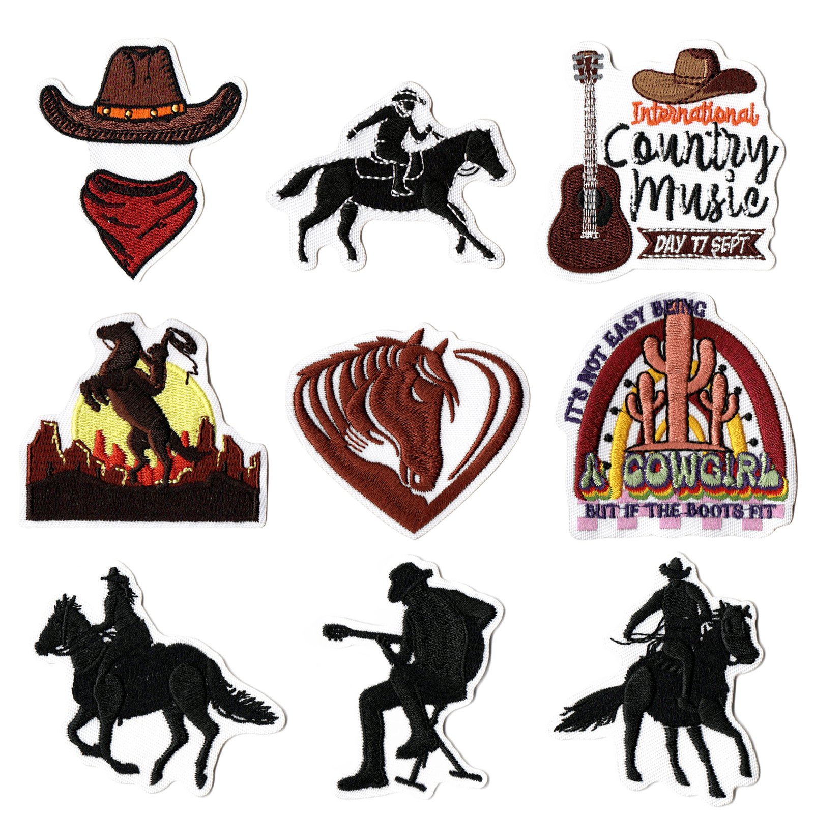 Western embroidery cartoon gunner horse patch embroidery clothing accessories clothes hole repair cloth
