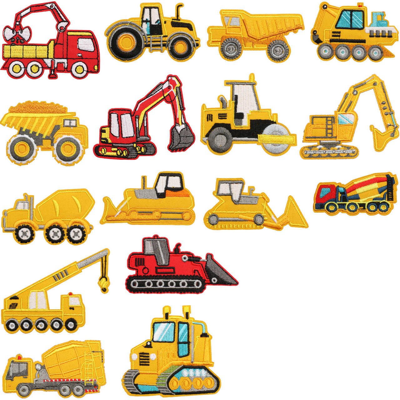 Children's clothes decorative embroidery cloth sticker construction vehicle patch sticker cute excavator truck Patches ironing
