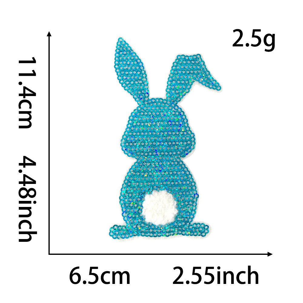 Easter bunny cloth sticker embroidered adhesive backing ironing patch