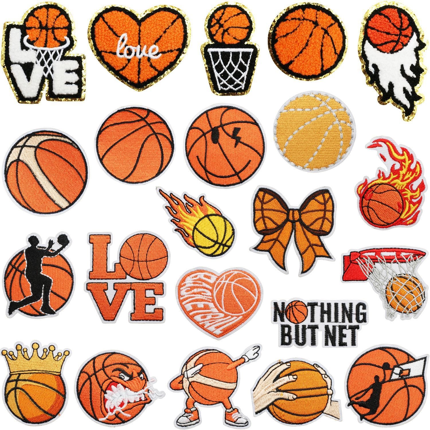 Sports theme embroidery cloth sticker basketball patch sticker children's clothes decoration cartoon basketball Patches ironing