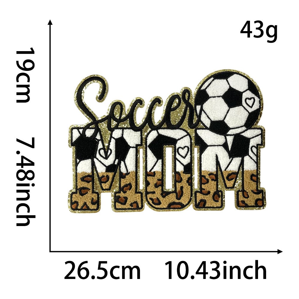 spot oversized 28cm towel embroidered patch cloth sticker large pattern baseball smiley face alphabet clothing DIY cloth