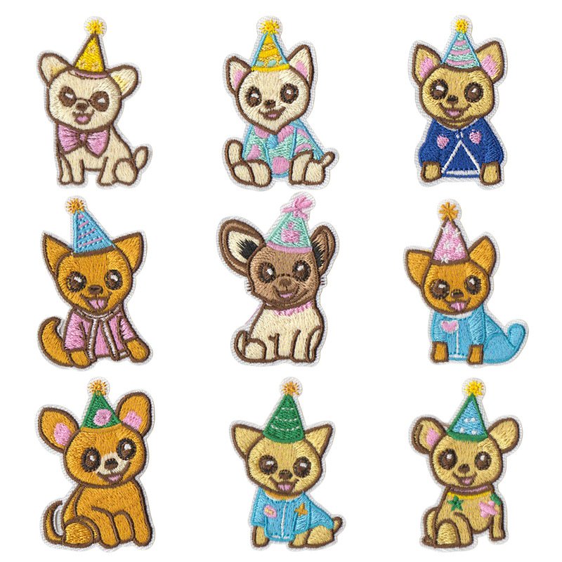 Embroidery Cute Cartoon Puppy Embroidery Cloth Sticker Down Jacket Patch Sticker DIY Clothes Accessories Sticker