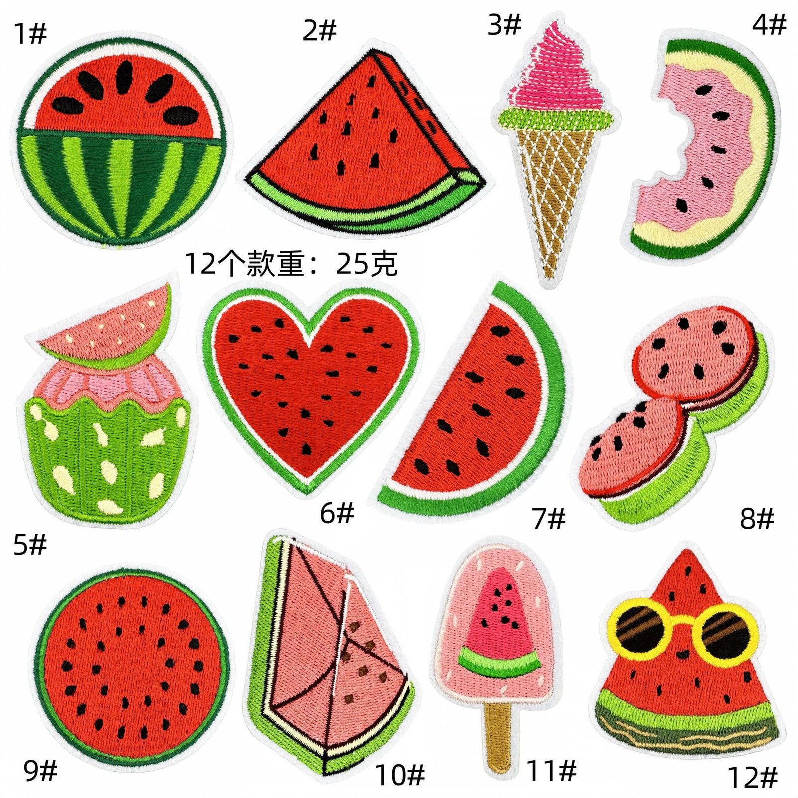 cartoon watermelon embroidery cloth sticker spot wholesale computer embroidery clothing accessories patches hot melt adhesive modelEmbroidered Iron on Patches for Clothes, Dress, Hat, Jeans, DIY Accessories Patches for Caps Backpacks Vest Harness -JY