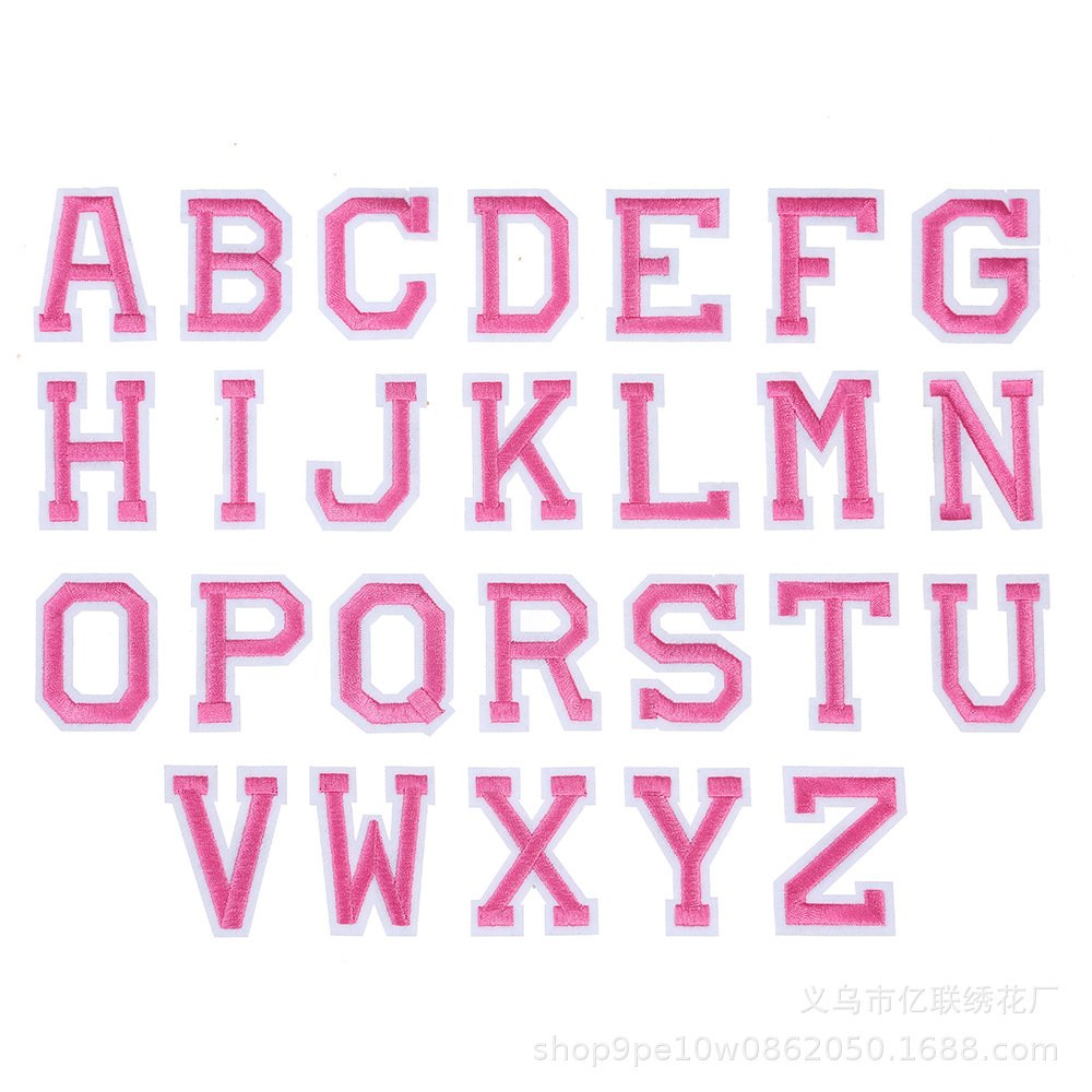 26 English alphabet cloth stickers solid color clothing accessories embroidery stickers alphabet embroidery stickers hole patch stickers