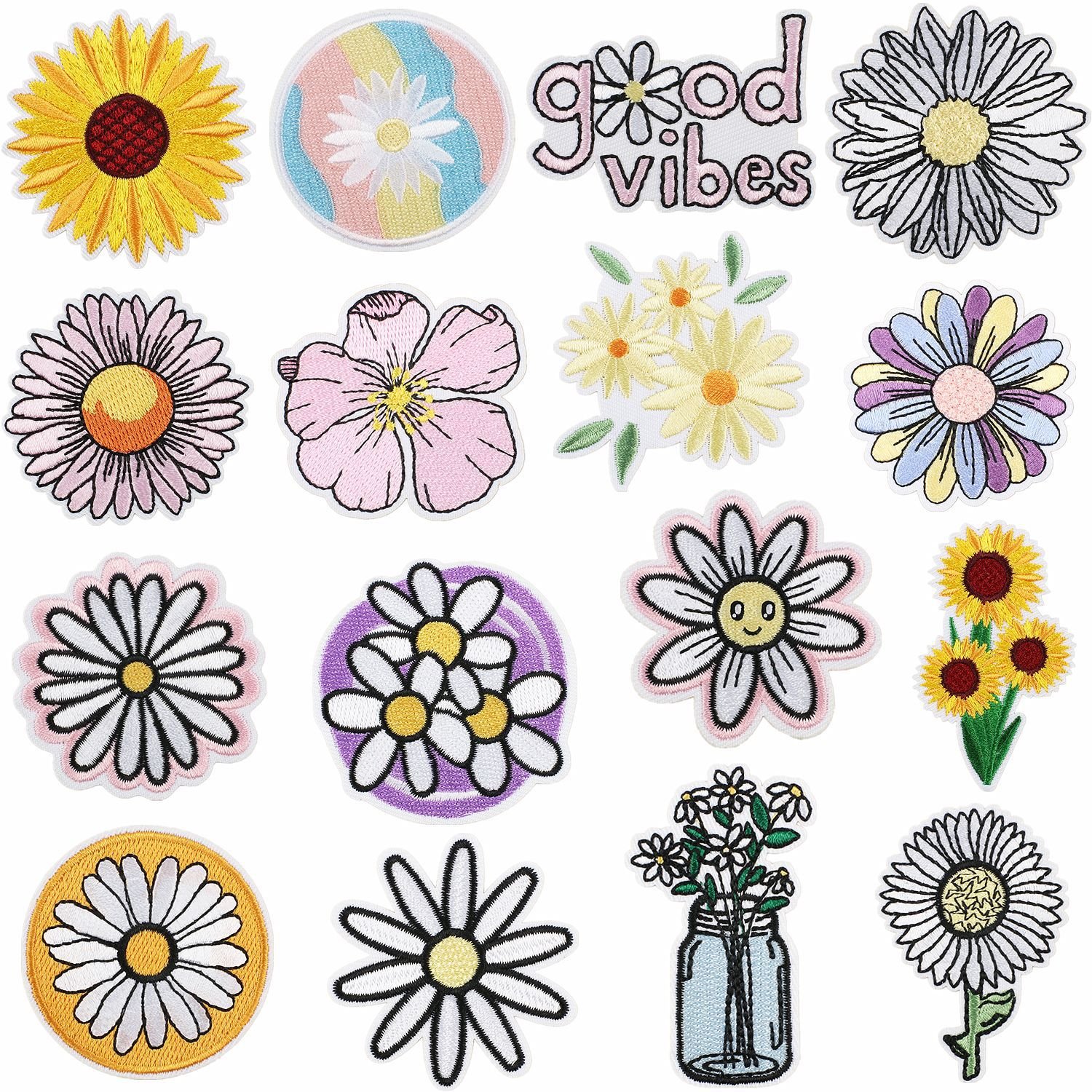 bloomembroidery cloth stickerbag decoration patch stickerheat transfer colorful flower embroidery sticker