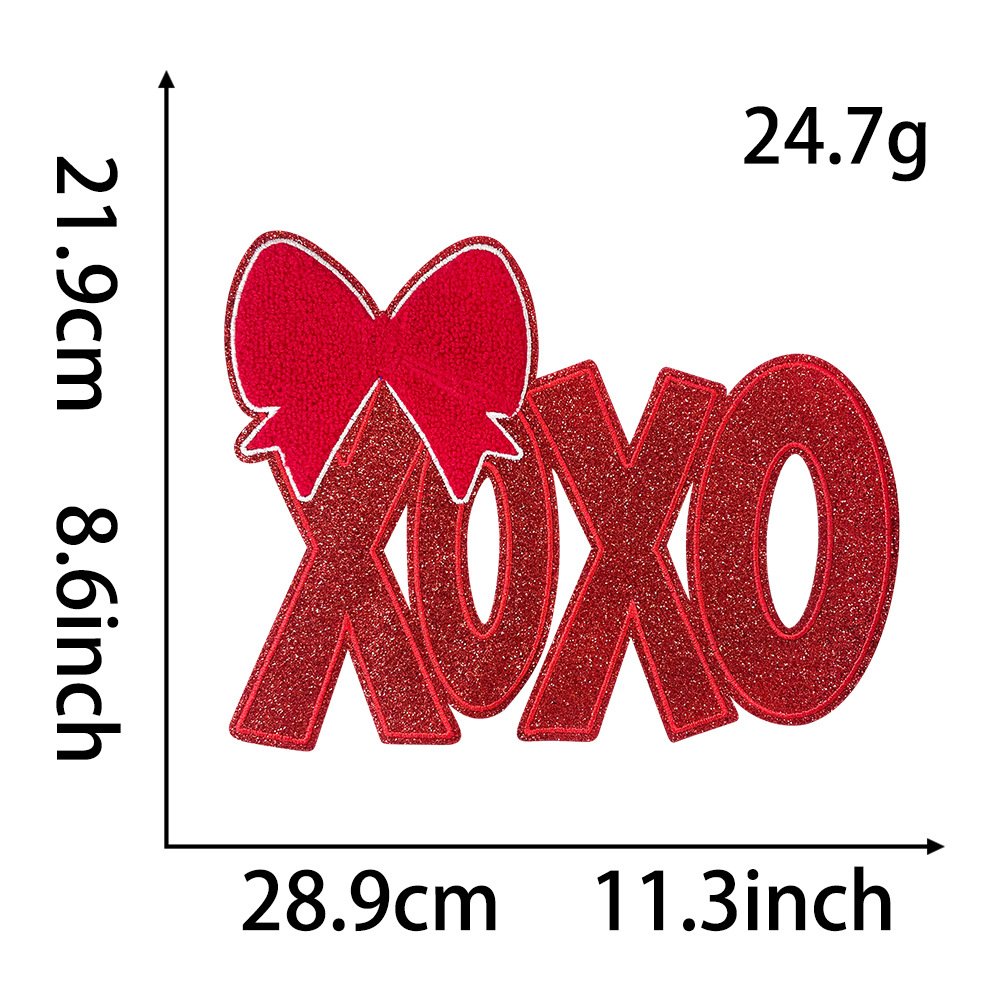 Beads xoxo Valentine's Day Iron on Patches cloth sticker oversized 28cm patch cloth sticker large pattern Iron on Patches cloth sticker Iron on Patches sticker