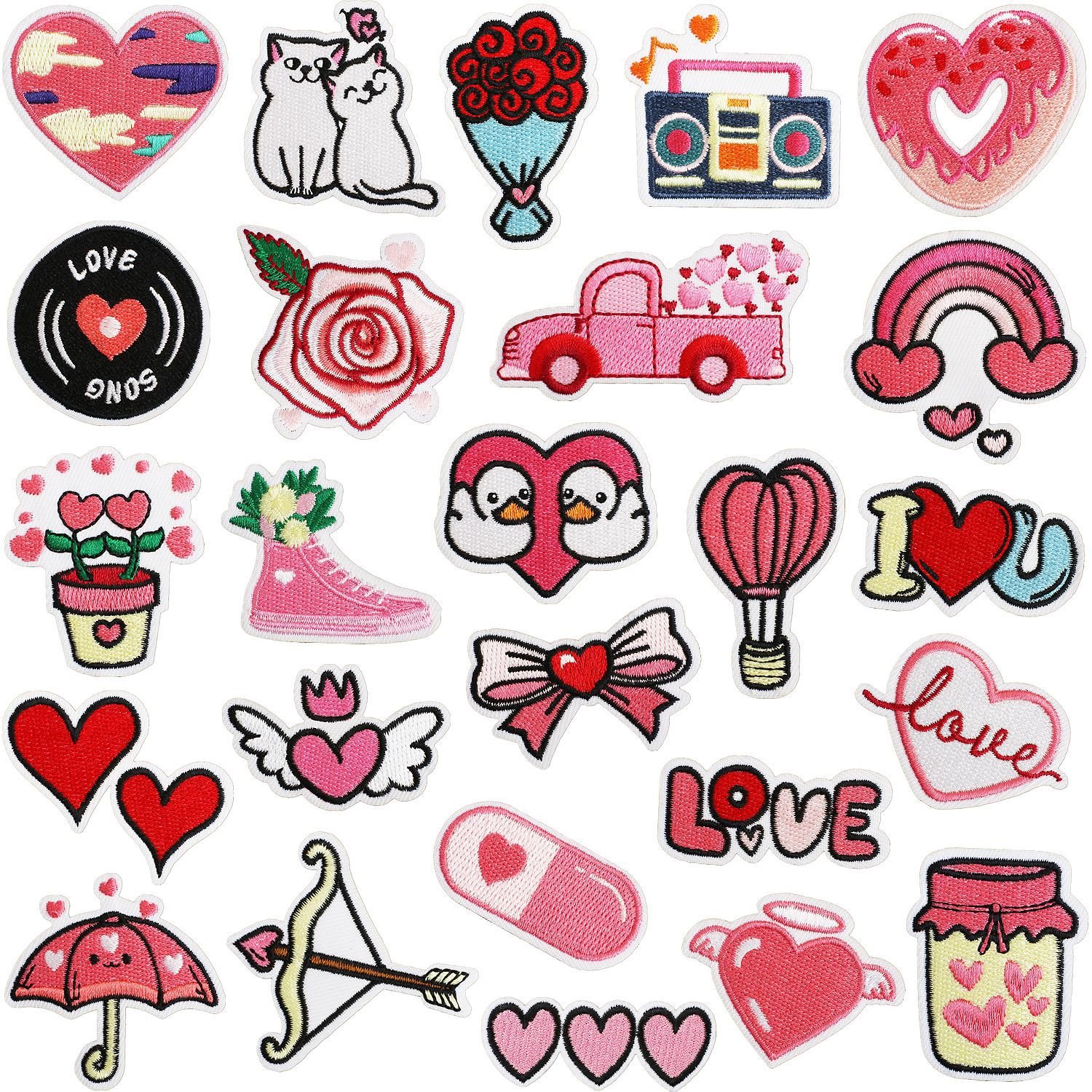 Valentine's Day theme embroidery cloth sticker love romantic roses clothes decorative patch sticker love embroidery sticker