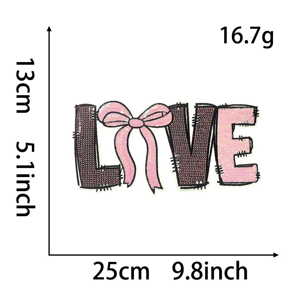 Love Valentine's Day bead gold product spot oversized 28cm bead Iron on Patches patch cloth sticker xoxo